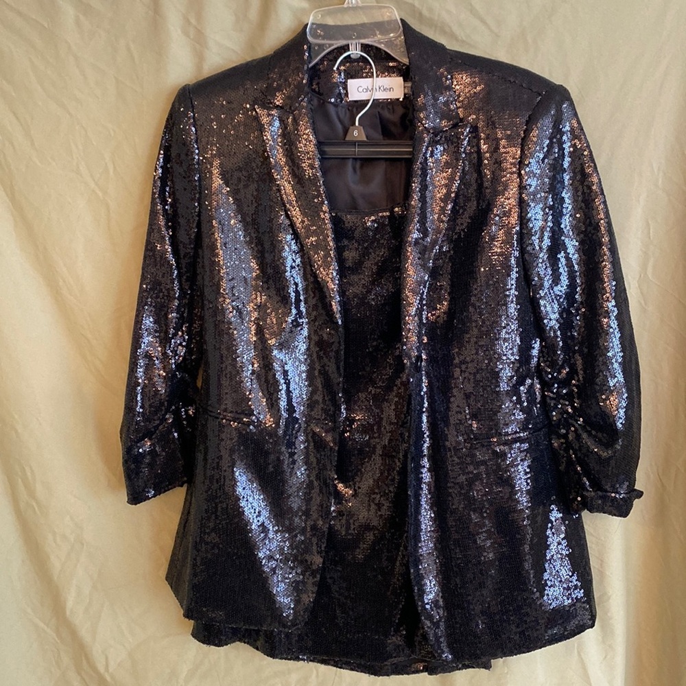 NWT Calvin Klein sequin jacket and mini skit